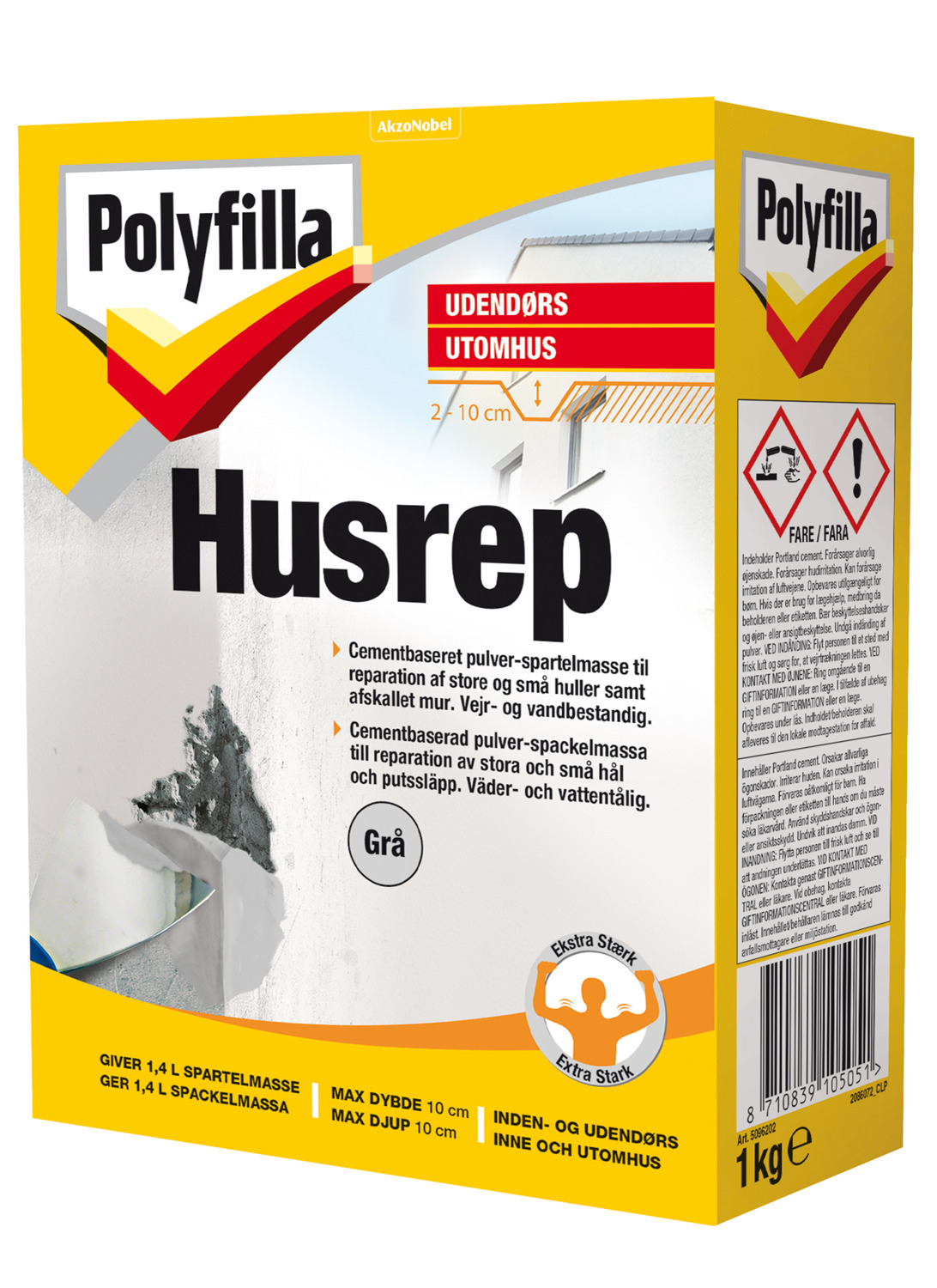 polyfilla udendørs husrep cementbaseret