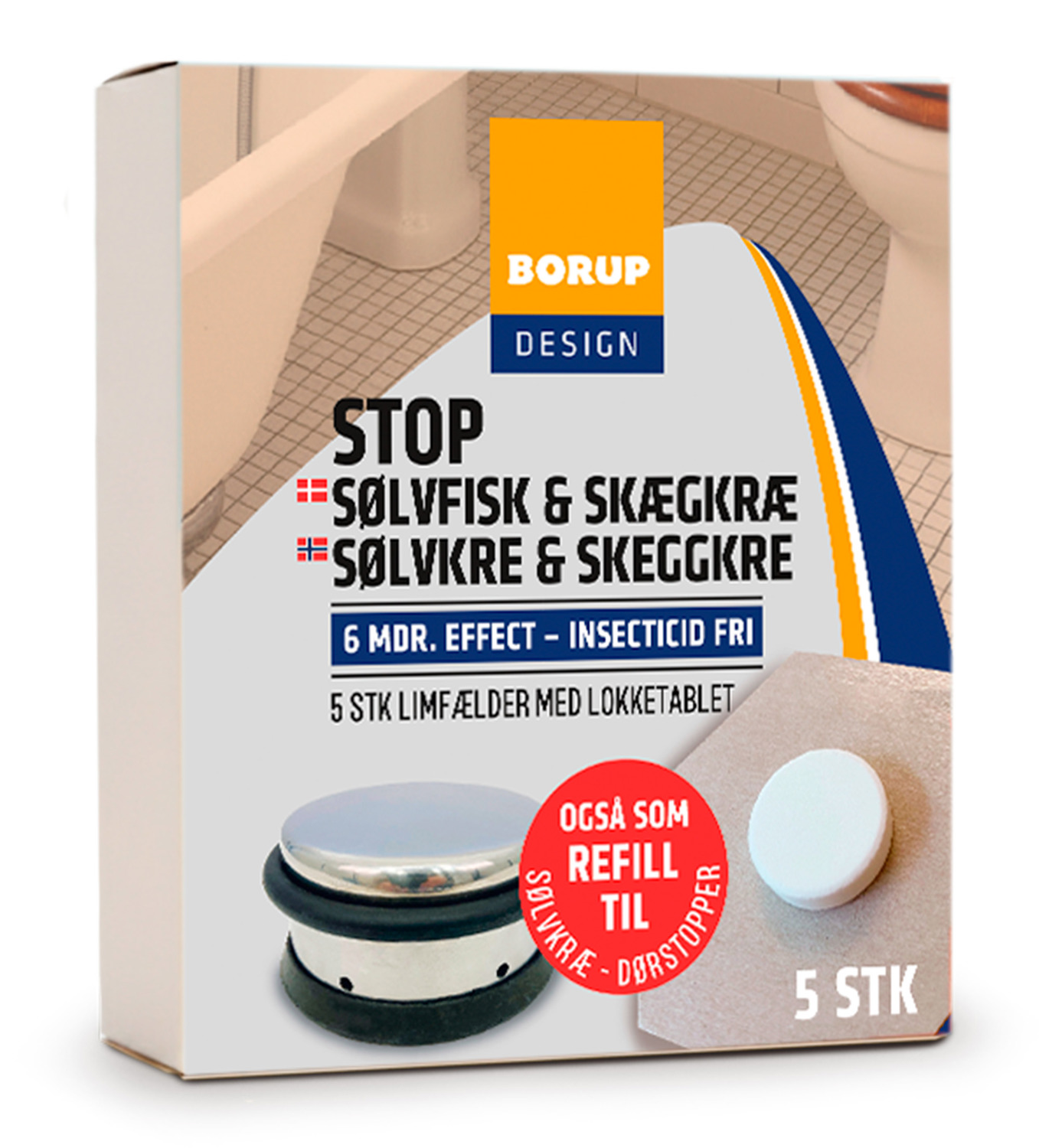 Borup Design Sølvkræ Og Skægkræ Stop Dørstopper Refill