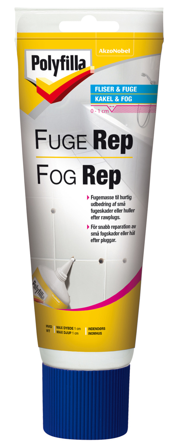 polyfilla fuge rep til reparation af hårde hvide fuger i vådrum